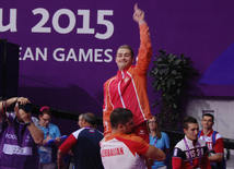 Azərbaycan gimnastı Oleq Stepko Avropa Oyunlarında paralel qollarda hərəkətlərdə qızıl medal qazandı. Bakı, Azərbaycan, 20 iyun 2015